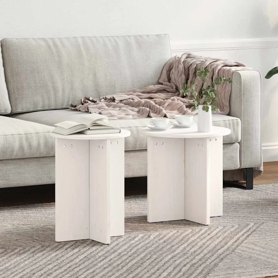 Table basse 2 pcs Blanc