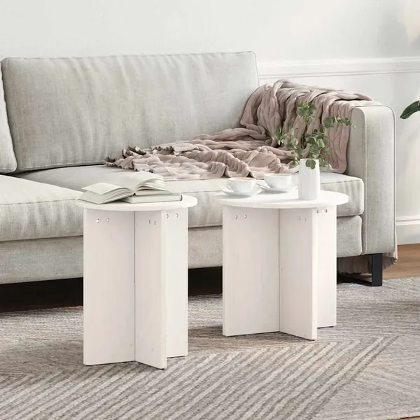 Table basse 2 pcs Blanc