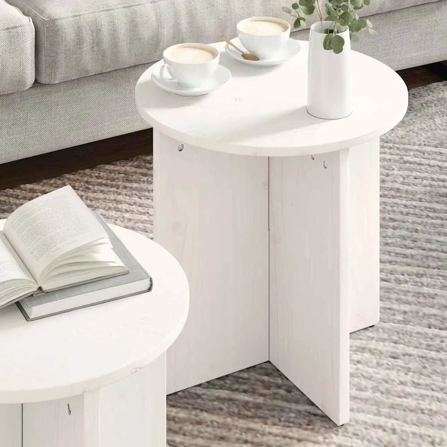Table basse 2 pcs Blanc - 4