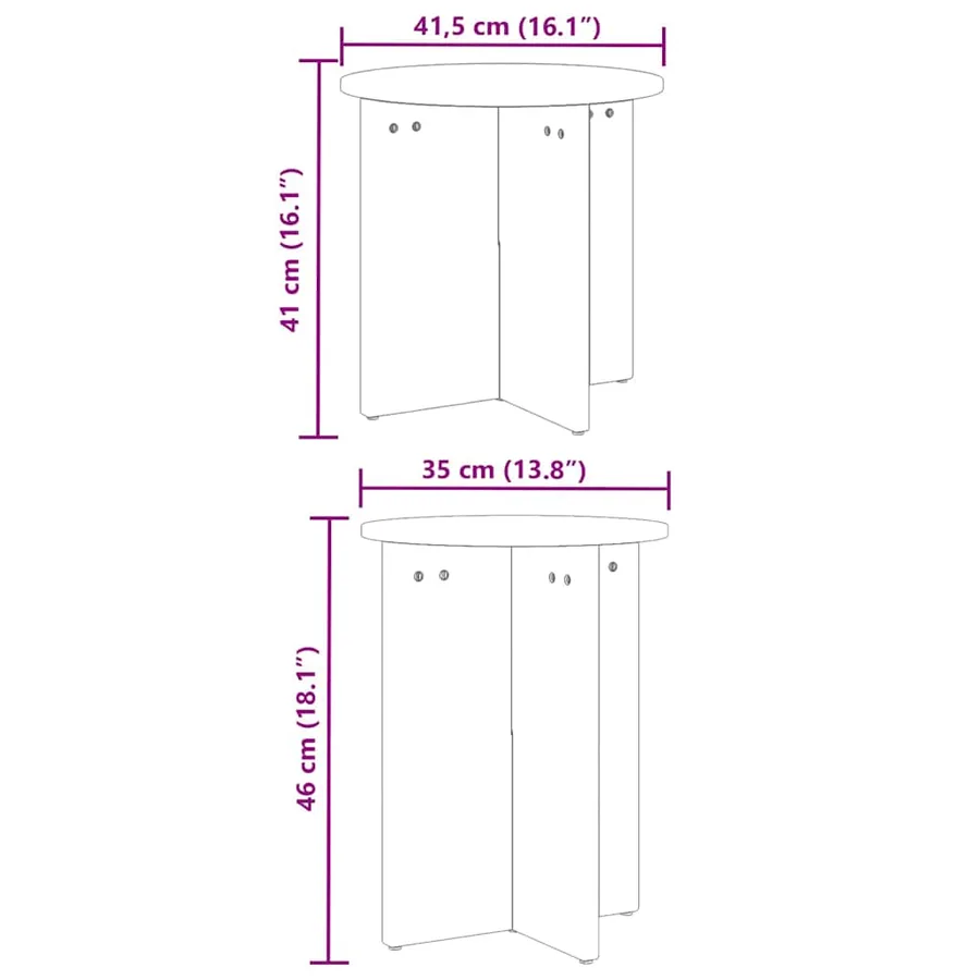 Table basse 2 pcs Blanc - 8