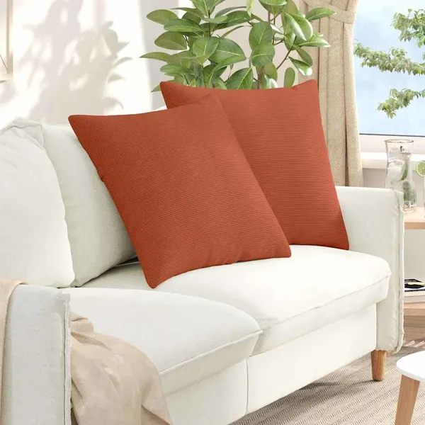 Coussins de canapé 2 pcs Rouge orange 60 x 60 cm