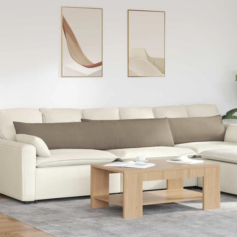 Coussins de canapé 2 pcs Taupe 200 x 40 cm tissu