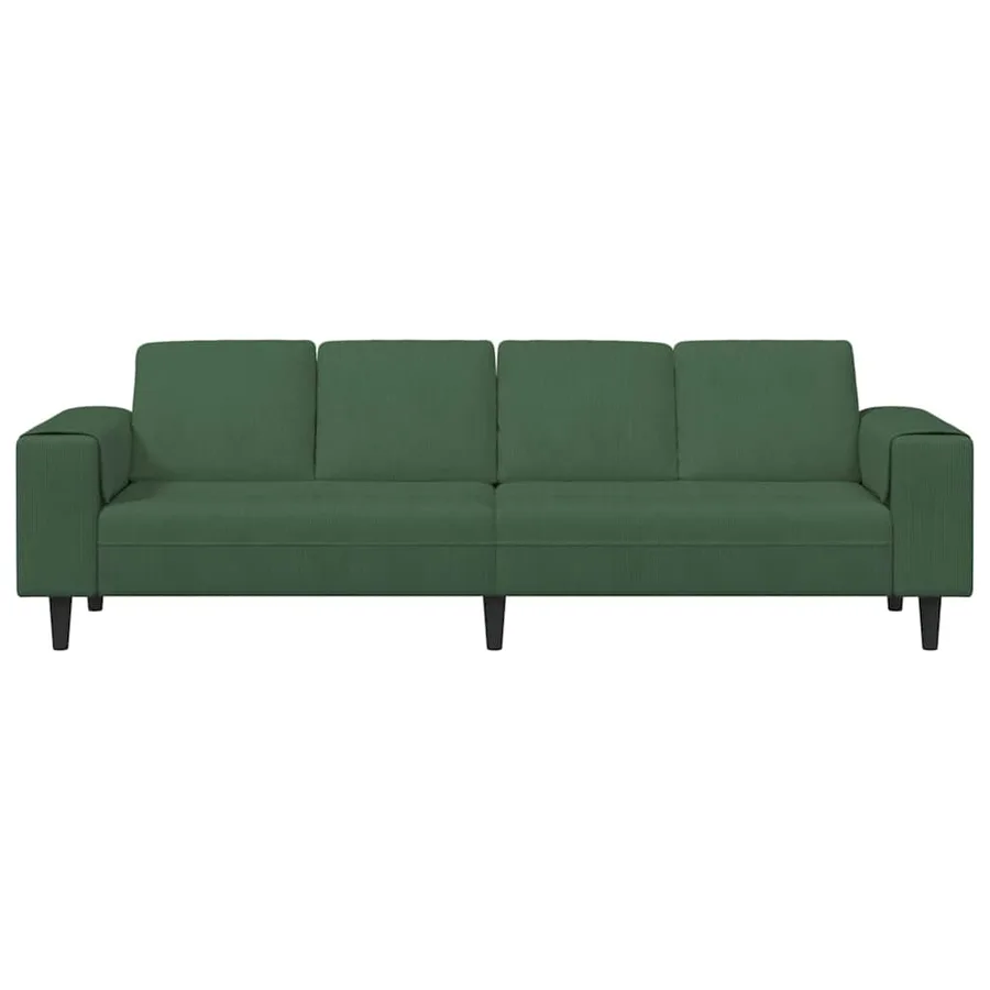 Canapé Vert foncé 250 x 77 x 76 cm Tissu en velours côtelé - 4