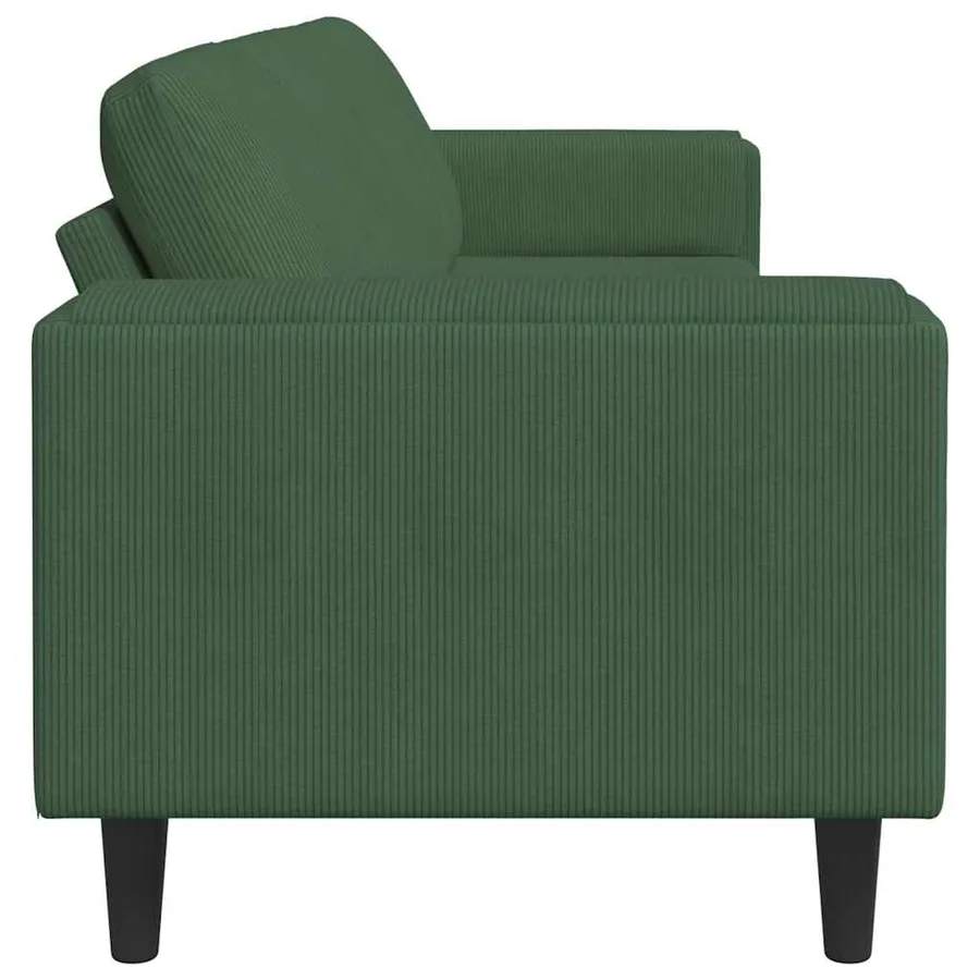 Canapé Vert foncé 250 x 77 x 76 cm Tissu en velours côtelé - 5