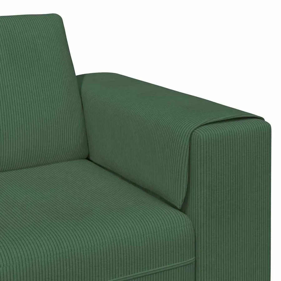 Canapé Vert foncé 250 x 77 x 76 cm Tissu en velours côtelé - 7