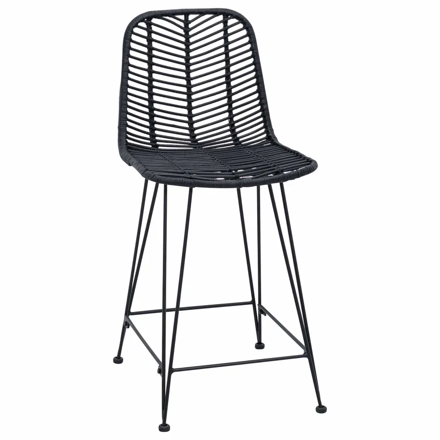Chaise de bar 2 pcs 44,5 x 54,5 x 97,5 cm Rotin et métal - 4