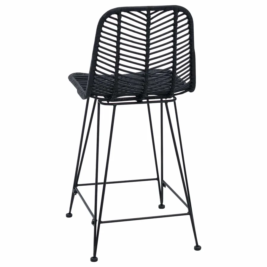 Chaise de bar 2 pcs 44,5 x 54,5 x 97,5 cm Rotin et métal - 7
