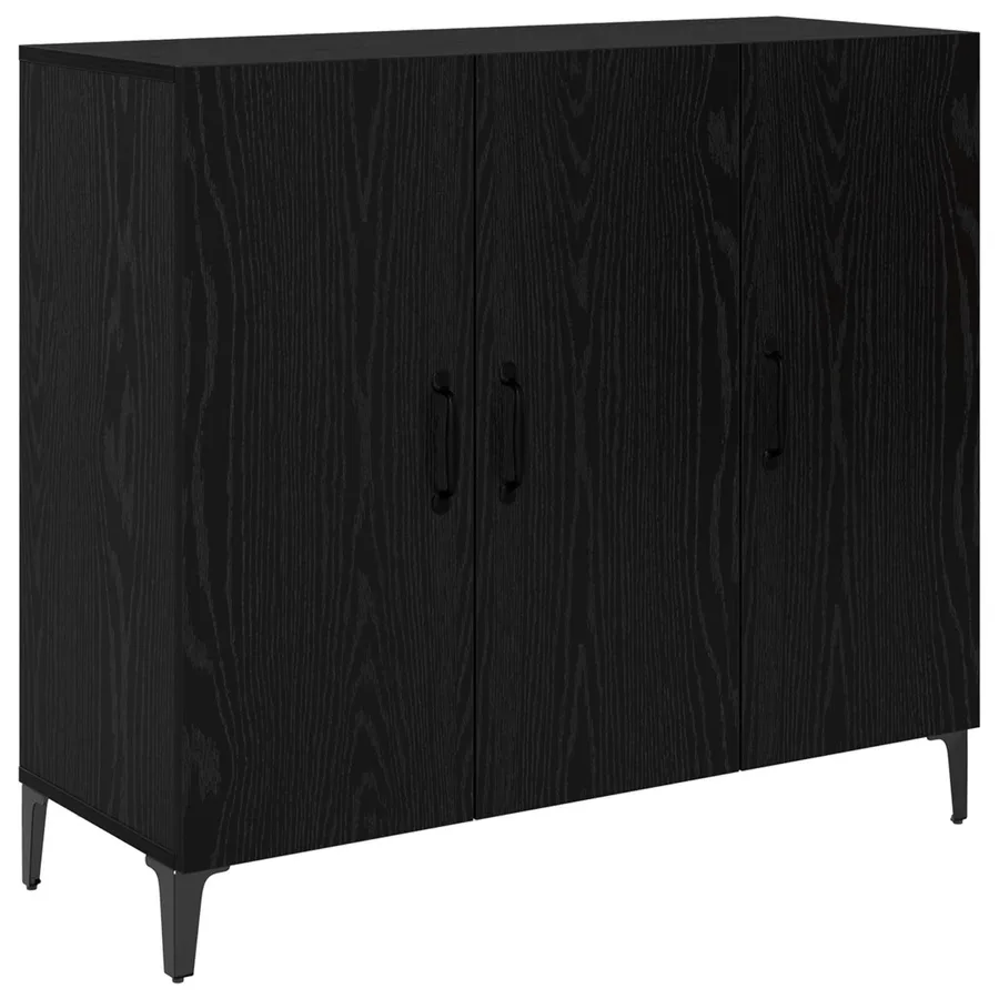 Buffet Chêne noir 34 x 90 x 80 cm Bois d'ingénierie - 2
