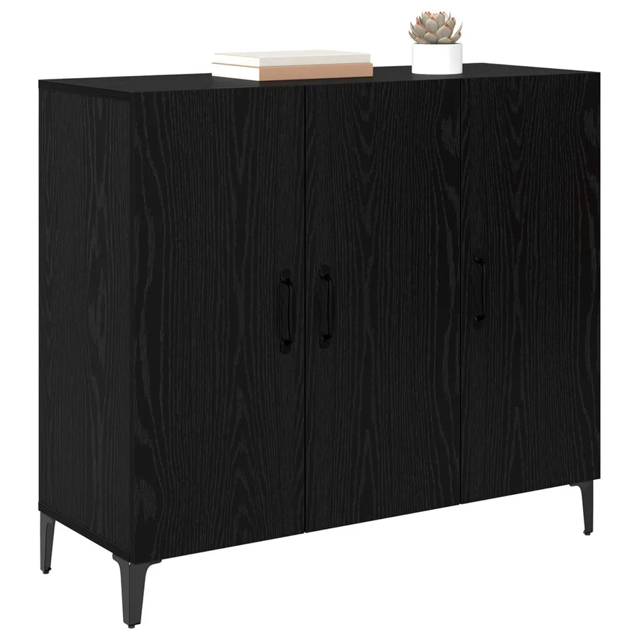 Buffet Chêne noir 34 x 90 x 80 cm Bois d'ingénierie - 3