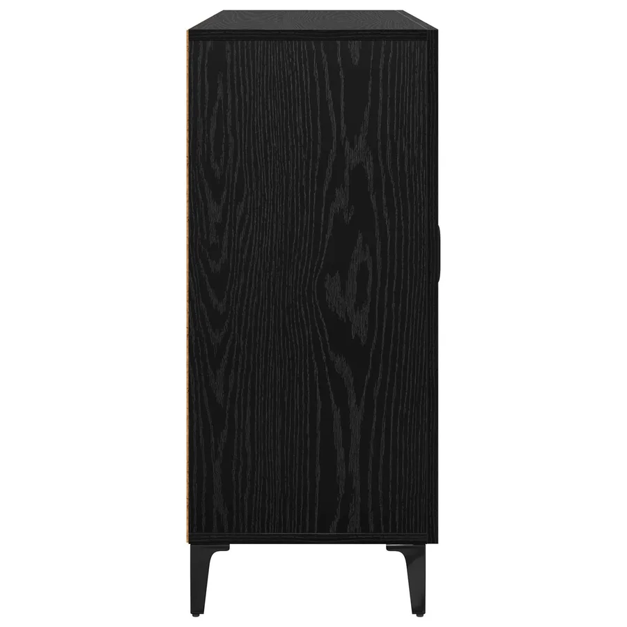Buffet Chêne noir 34 x 90 x 80 cm Bois d'ingénierie - 7