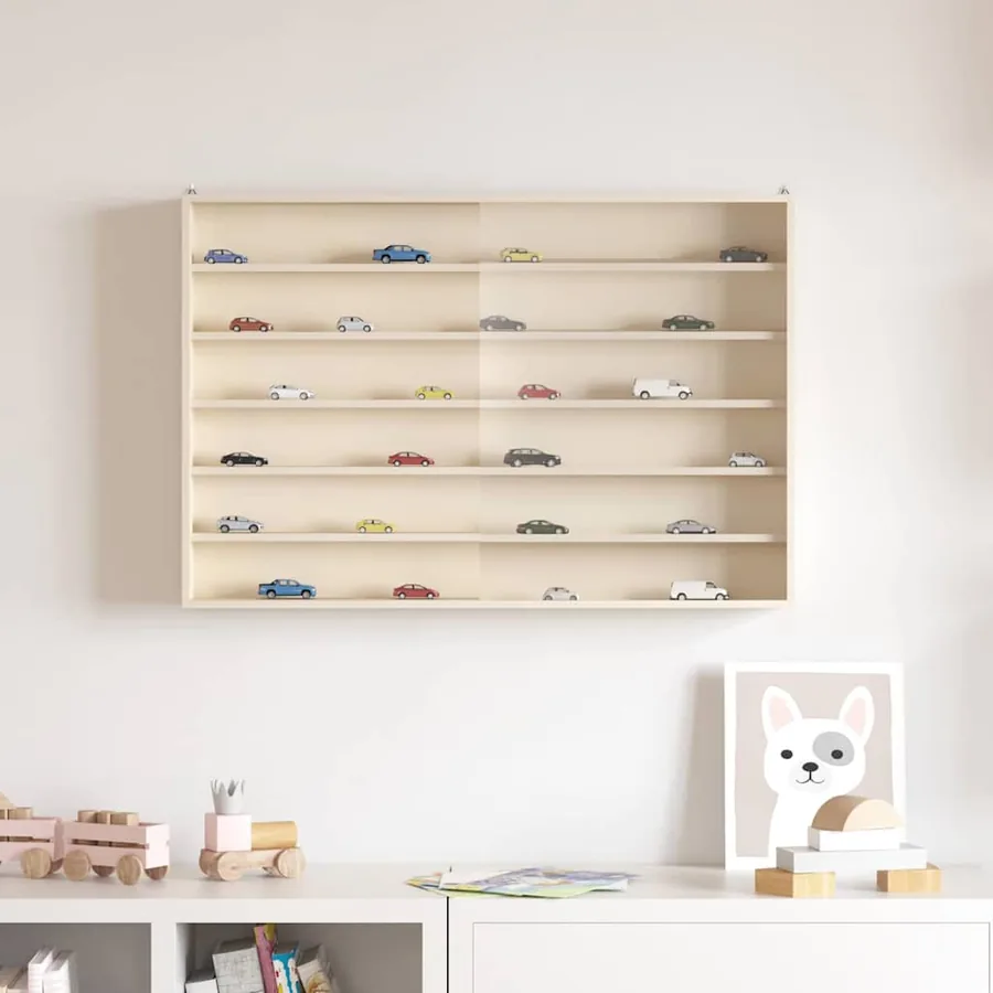 Vitrine Murale avec étagère Beige 80 x 8,5 x 54 cm Contreplaqué