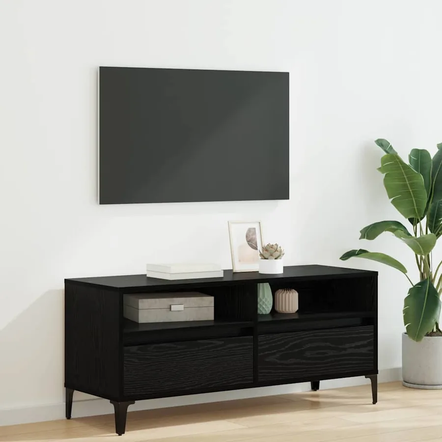 Meuble TV avec tiroir Chêne noir 100 x 34,5 x 44,5 cm