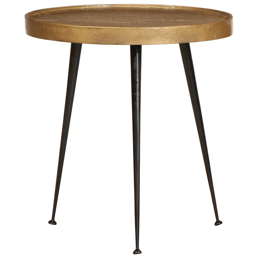 Table basse 2 pcs en bois d'ingénierie doré - 3
