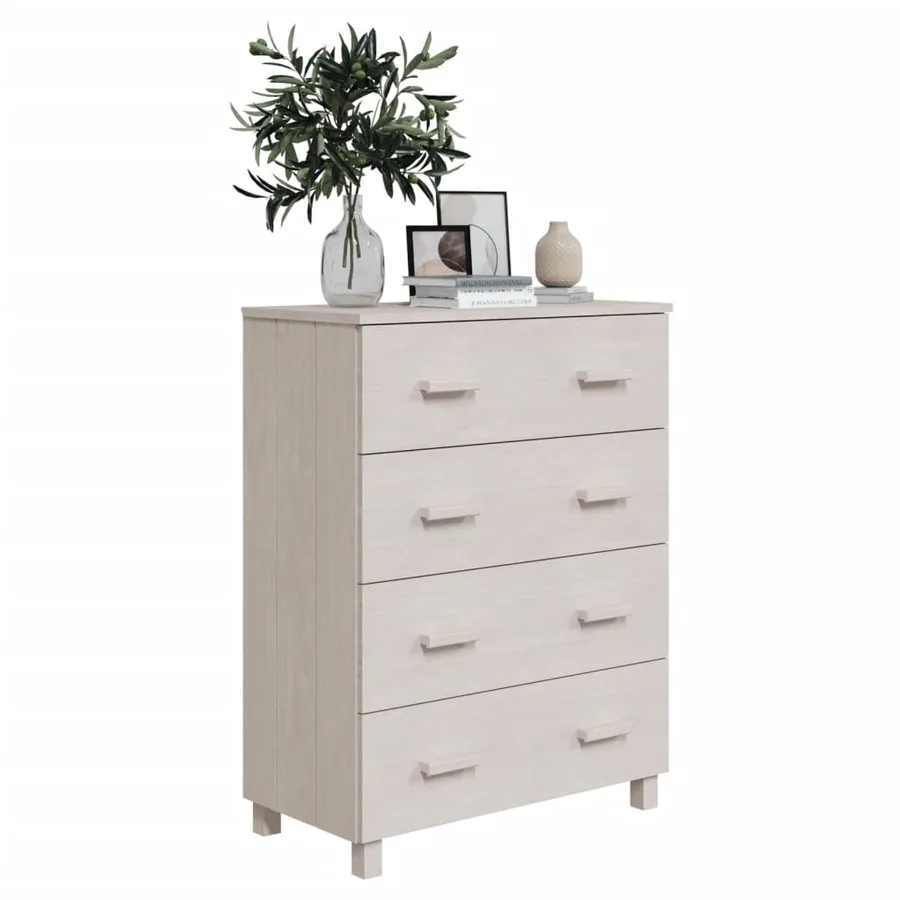 Buffet HAMAR Blanc 79x40x103,5 cm Bois massif de pin - 6