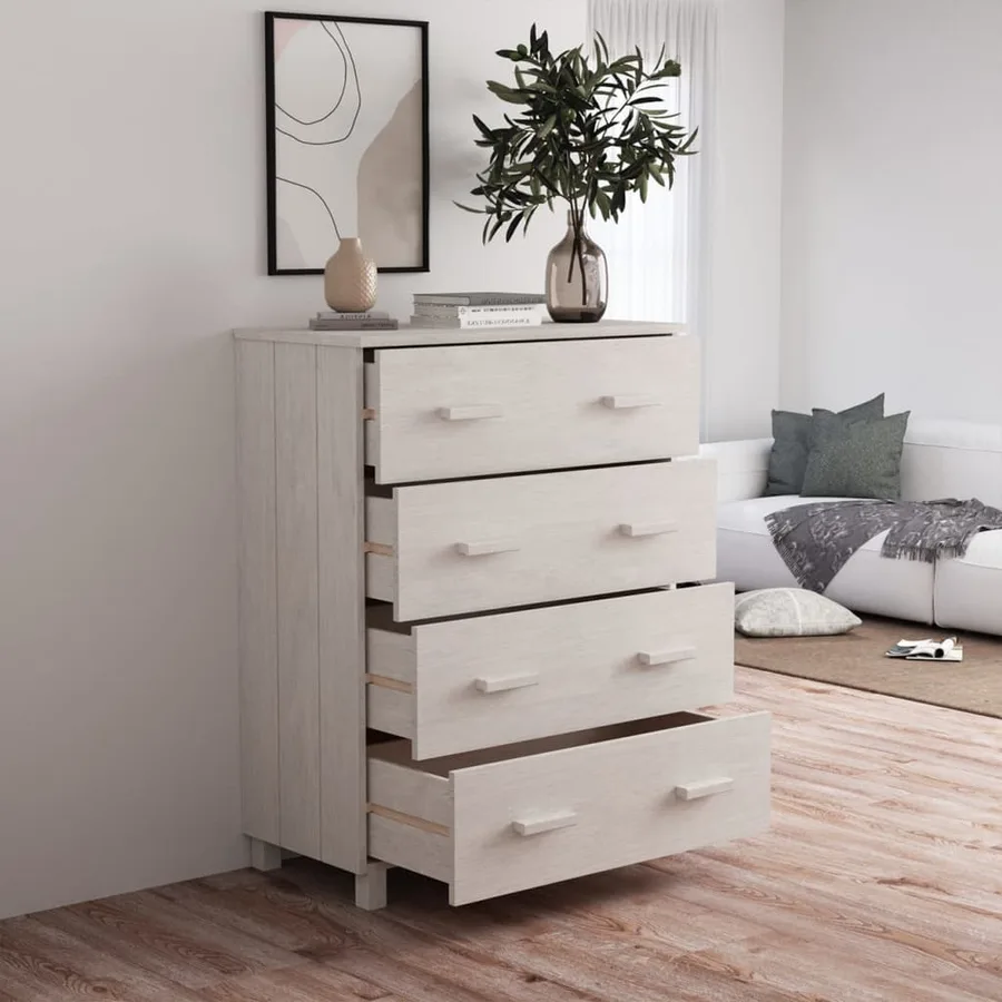 Buffet HAMAR Blanc 79x40x103,5 cm Bois massif de pin - 7