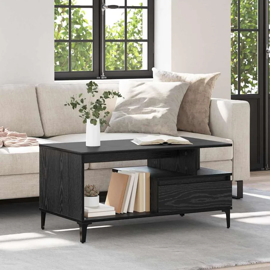 Table basse Chêne noir 90 x 49 x 45 cm Bois d'ingénierie