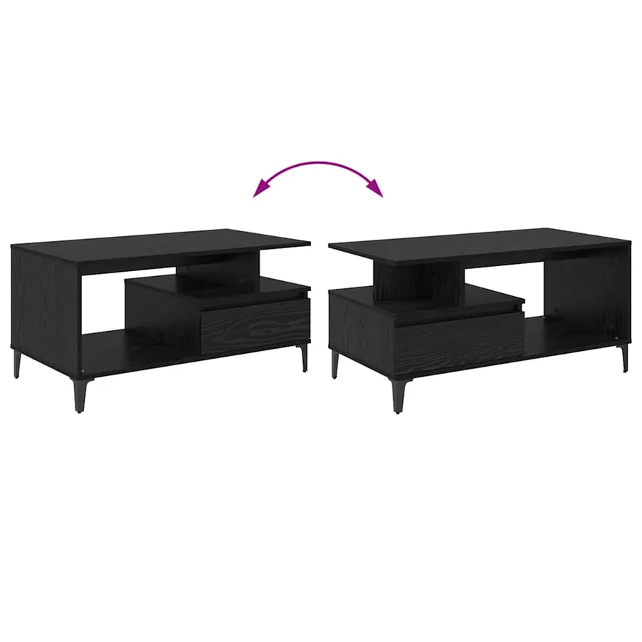 Table basse Chêne noir 90 x 49 x 45 cm Bois d'ingénierie - 11
