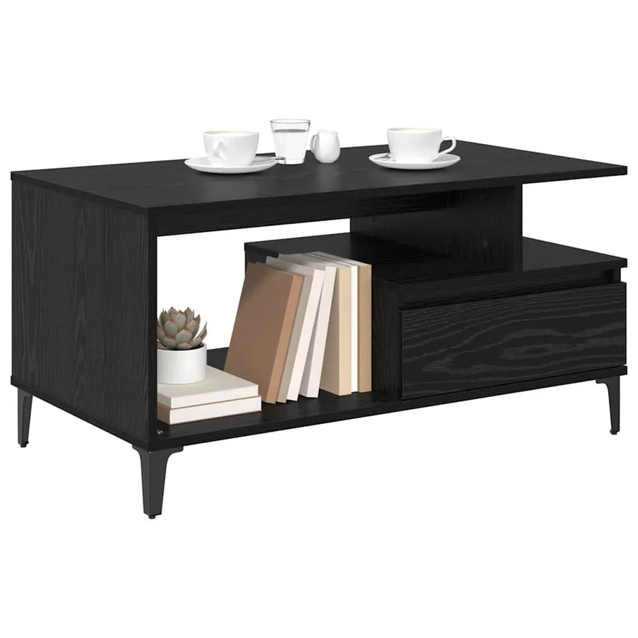 Table basse Chêne noir 90 x 49 x 45 cm Bois d'ingénierie - 3
