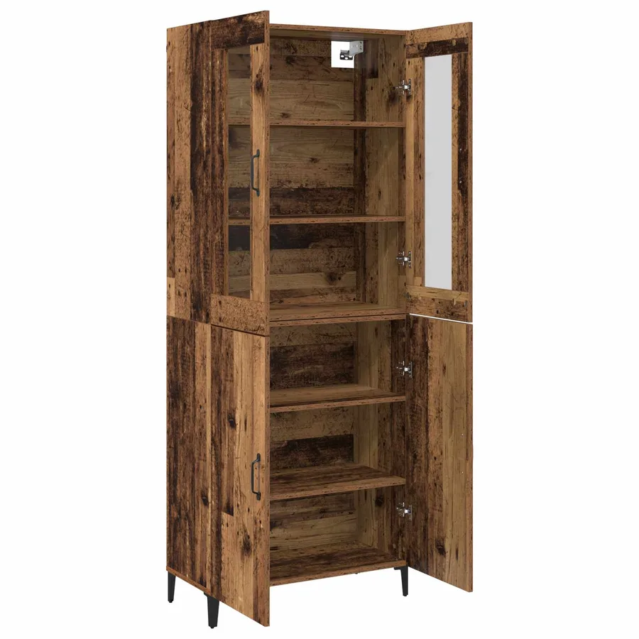 Haut Armoire 2 pcs Bois ancien Bois d'ingénierie - 5