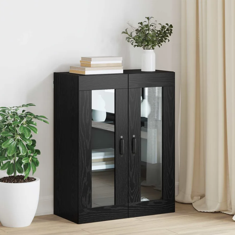 Armoire de rangement Montage mural Chêne noir 69,5 x 34 x 90 cm