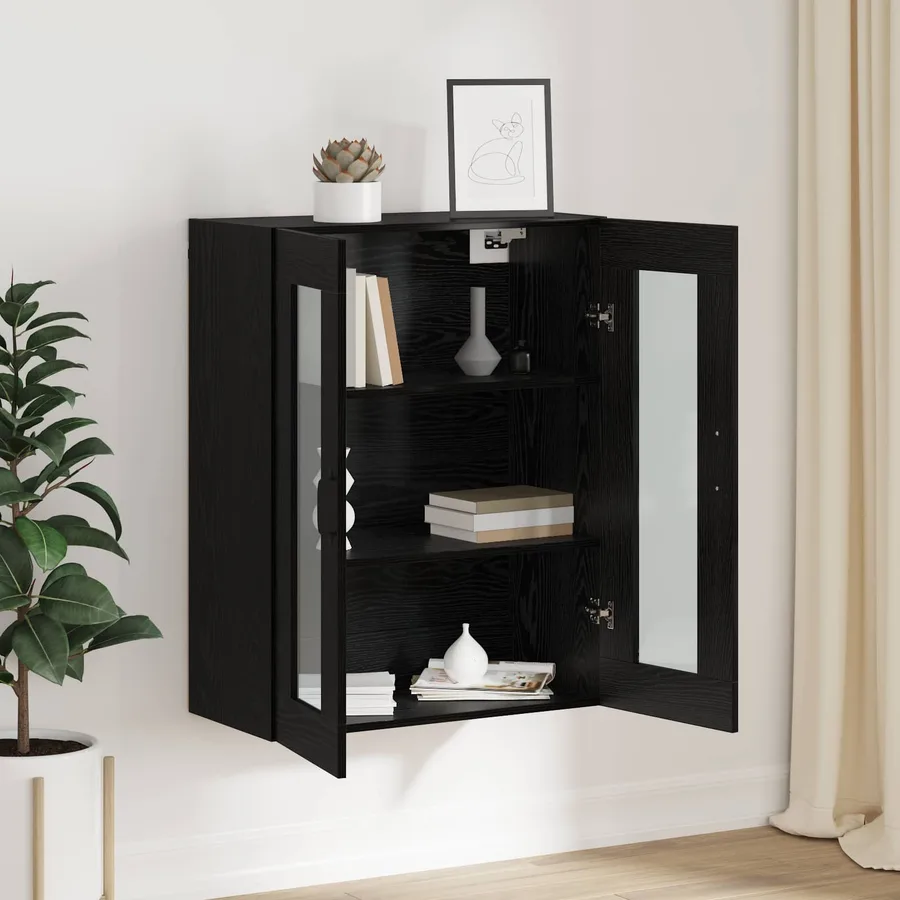 Armoire de rangement Montage mural Chêne noir 69,5 x 34 x 90 cm - 4
