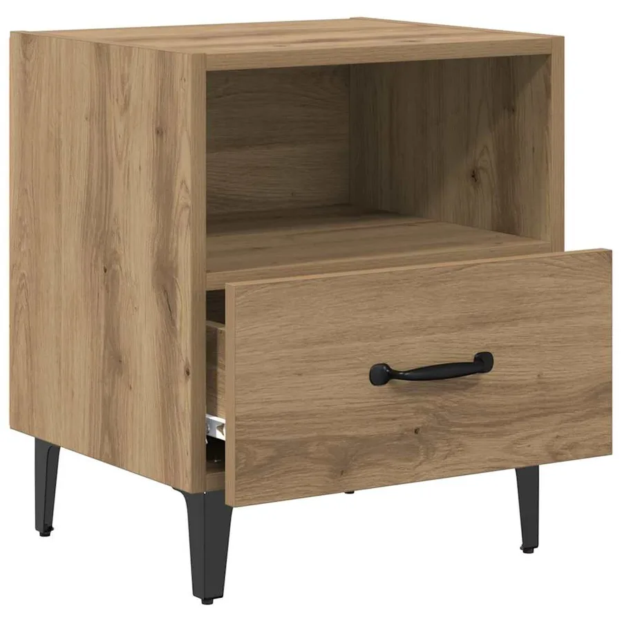 Cabinet de chevet 2 pc Chêne artisanal 40 x 35 x 47,5 cm - 5