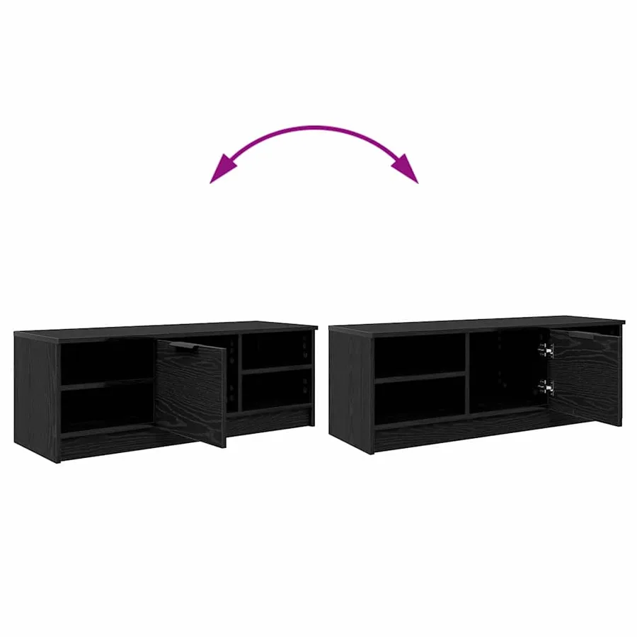 Meuble TV Chêne noir 102 x 35 x 36,5 cm Bois d'ingénierie - 10