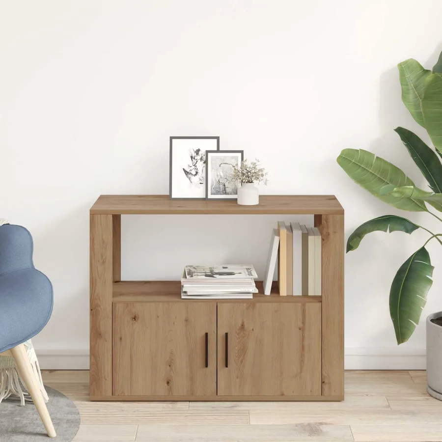 Buffet chêne artisanal 80 x 30 x 60 cm Bois d'ingénierie - 4