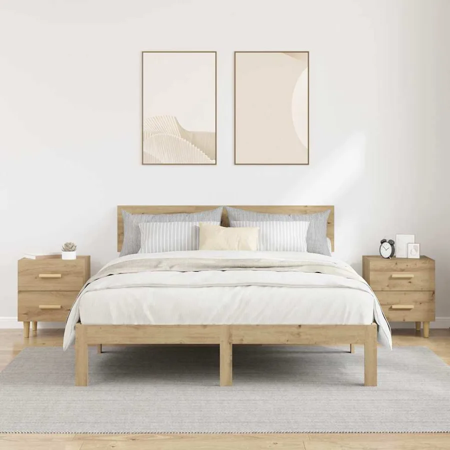 Armoire de lit 2 pc Chêne artisanal 40 x 35 x 47.5cm - 4