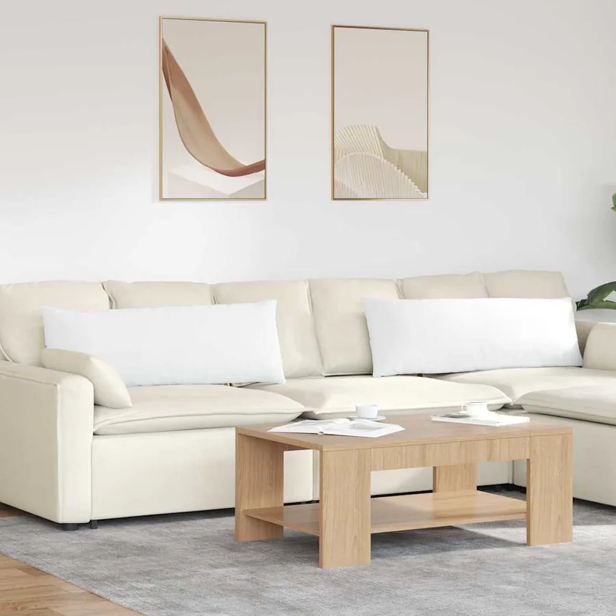 Coussins de canapé 2 pcs Blanc 120 x 40 cm tissu