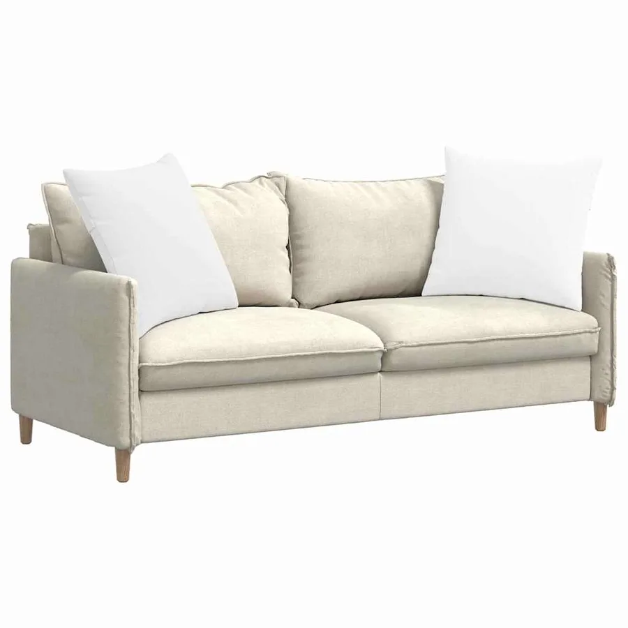 Coussins de canapé 2 pcs Blanc 80 x 80 cm tissu - 3
