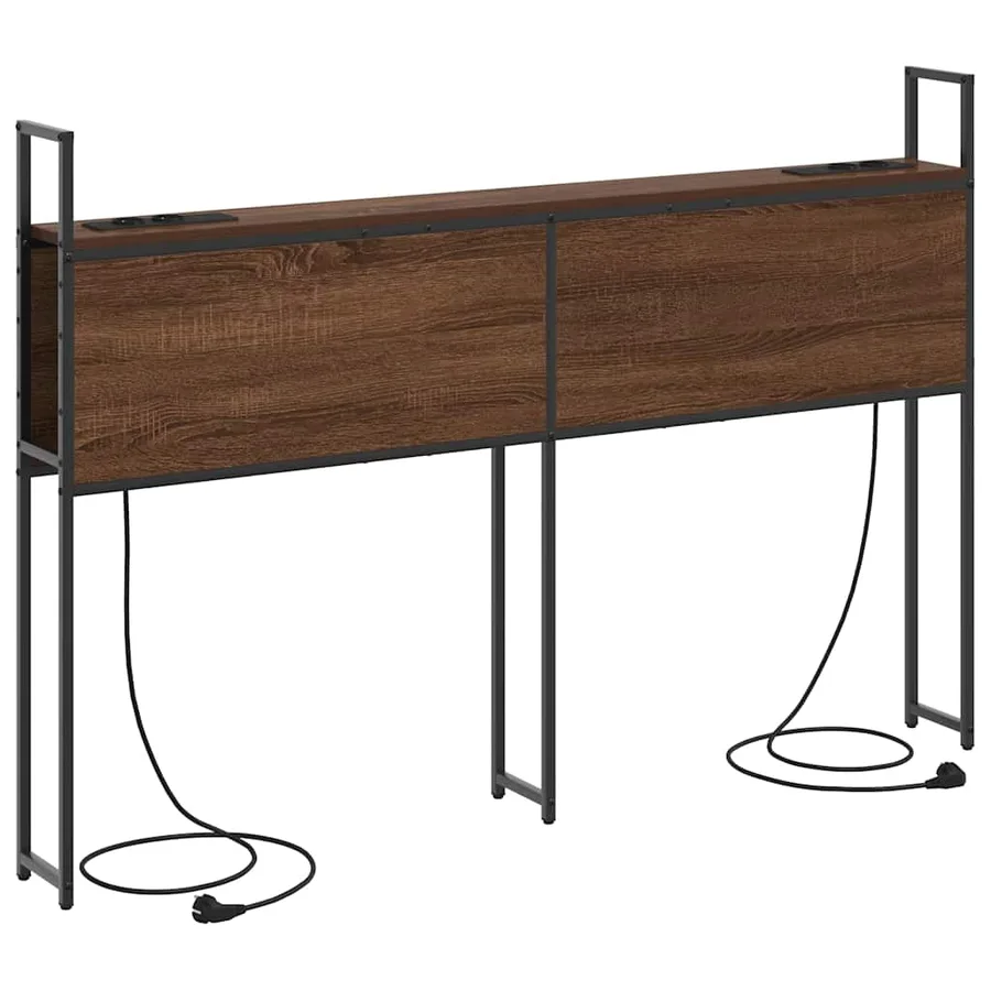Headboard de Rangement avec Station de Charge Chêne marron - 2