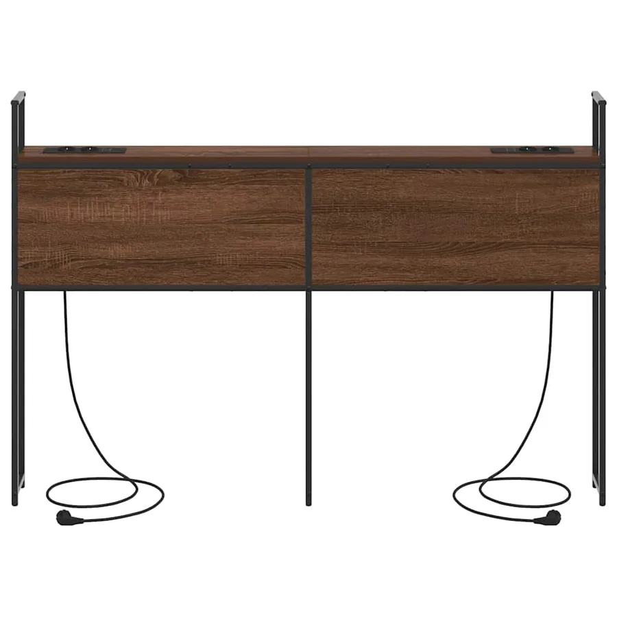 Headboard de Rangement avec Station de Charge Chêne marron - 5