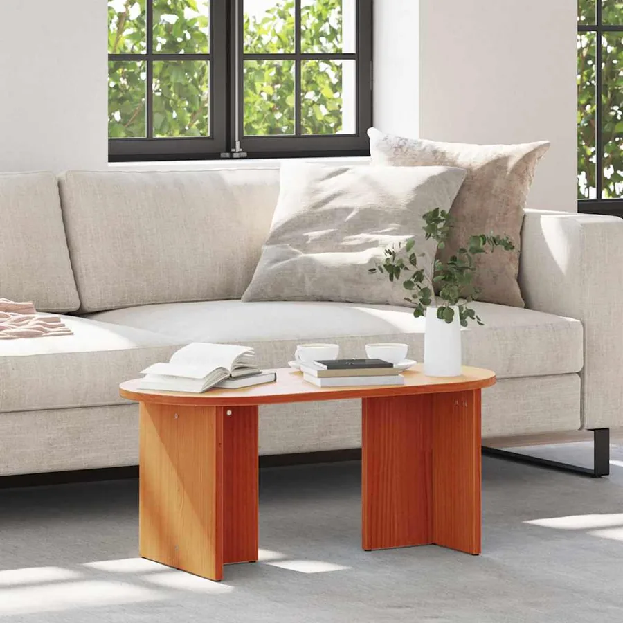 Table basse Brun cire 80 x 39,5 x 35 cm Bois de pin massif