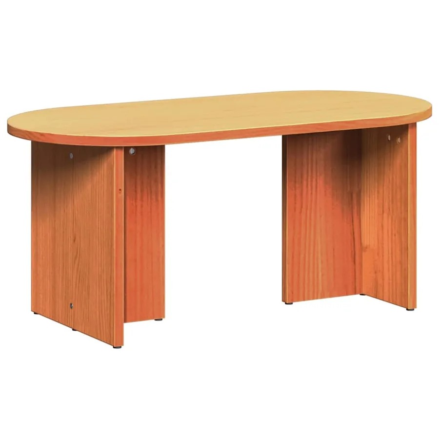 Table basse Brun cire 80 x 39,5 x 35 cm Bois de pin massif - 2