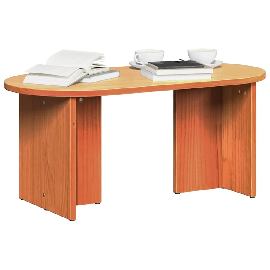 Table basse Brun cire 80 x 39,5 x 35 cm Bois de pin massif - 3