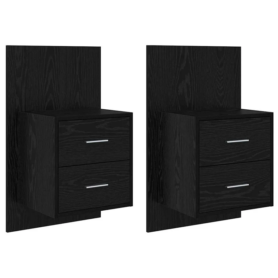 Cabinet de chevet mural 2 pcs Chêne noir 48,5 x 32,5 x 80 cm - 2