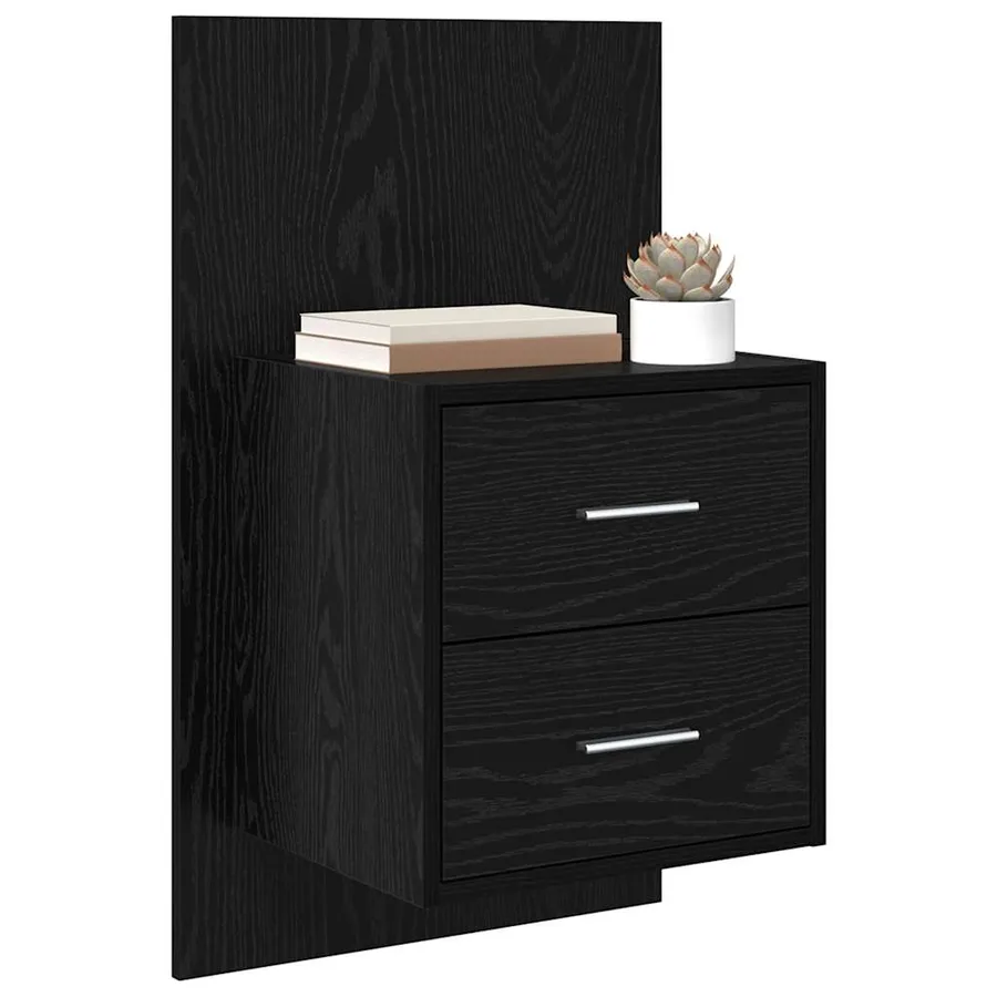 Cabinet de chevet mural 2 pcs Chêne noir 48,5 x 32,5 x 80 cm - 3