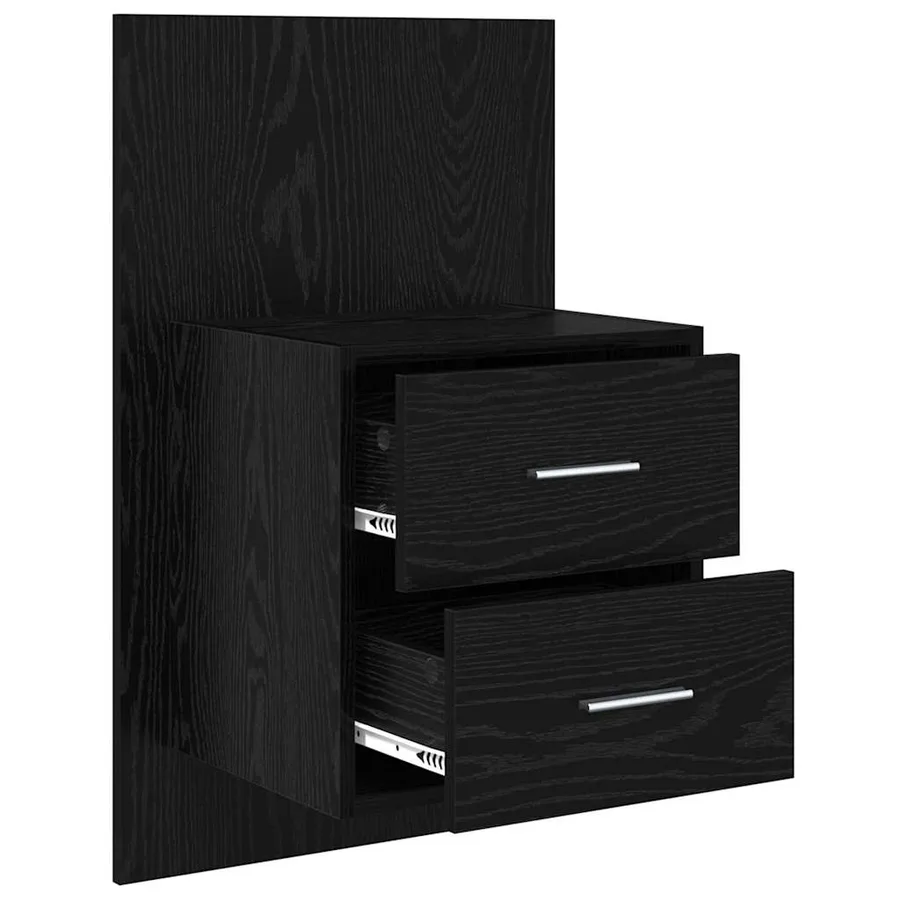 Cabinet de chevet mural 2 pcs Chêne noir 48,5 x 32,5 x 80 cm - 5
