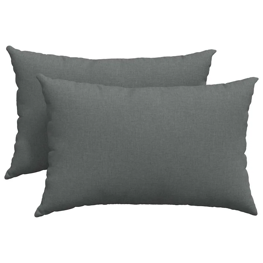 Coussins de canapé 2 pcs Gris foncé 60 x 40 cm tissu - 2