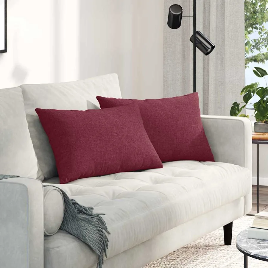 Coussins de canapé 2 pcs Bordeaux 60 x 40 cm tissu