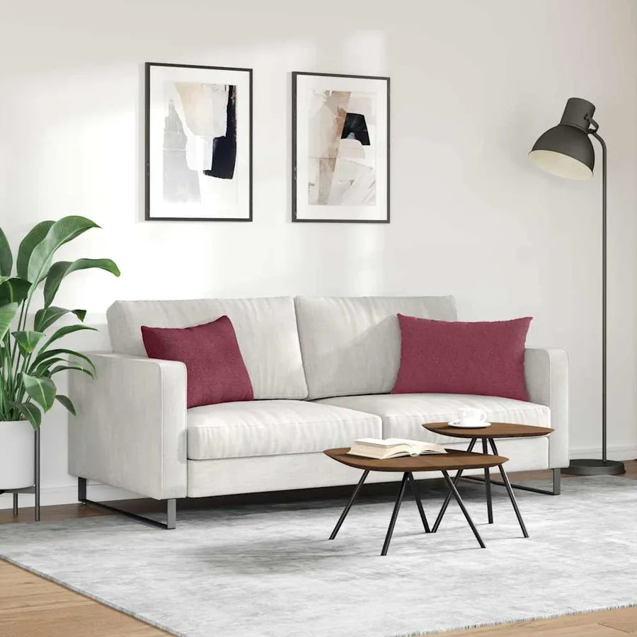 Coussins de canapé 2 pcs Bordeaux 60 x 40 cm tissu - 4