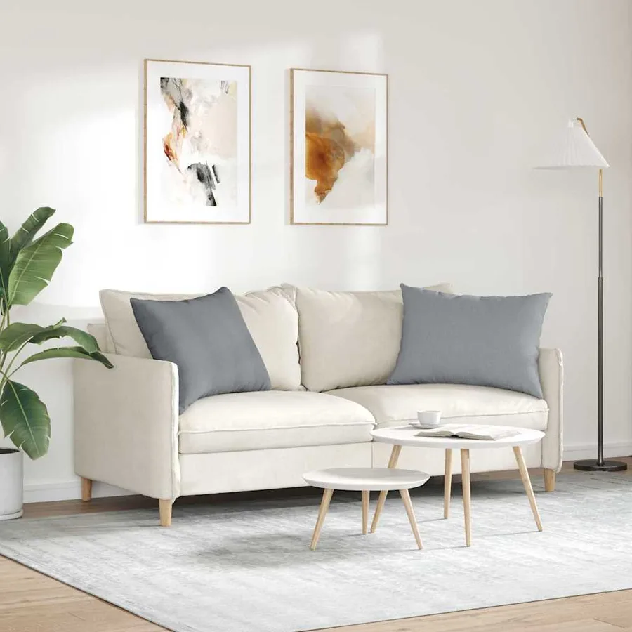 Coussins de canapé 2 pcs Gris clair 70 x 50 cm tissu - 4