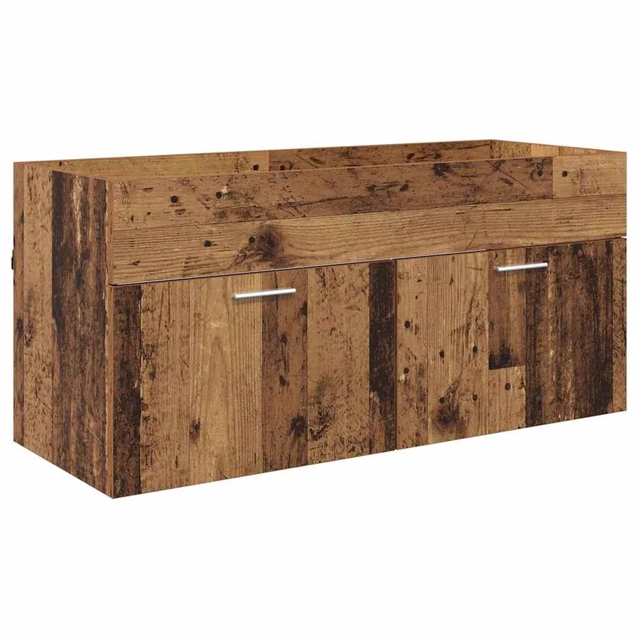 Armoire d'évier avec stockage Bois ancien Bois d'ingénierie - 2