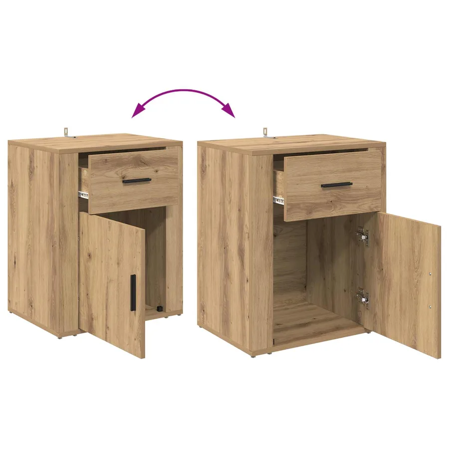 Cabinet de chevet Chêne artisanal 35 x 50 x 60 cm - 12