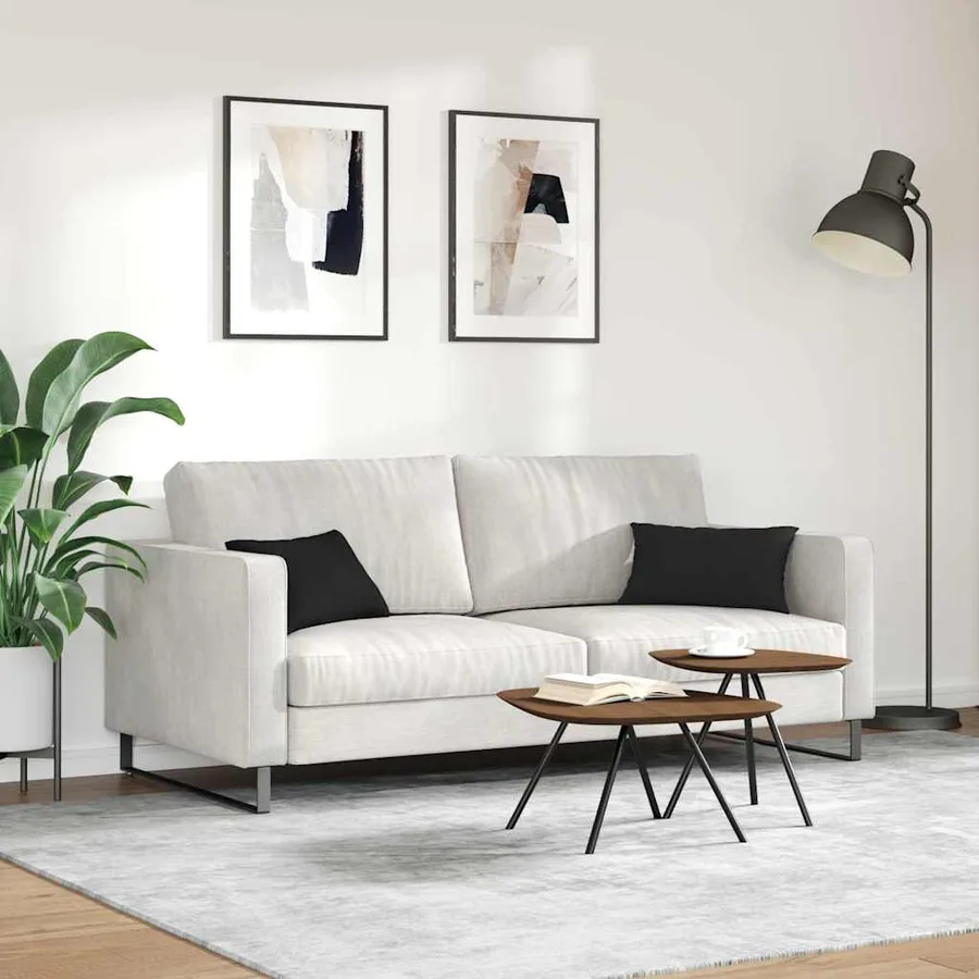 Coussins de canapé 2 pcs Noir 50 x 30 cm tissu - 4