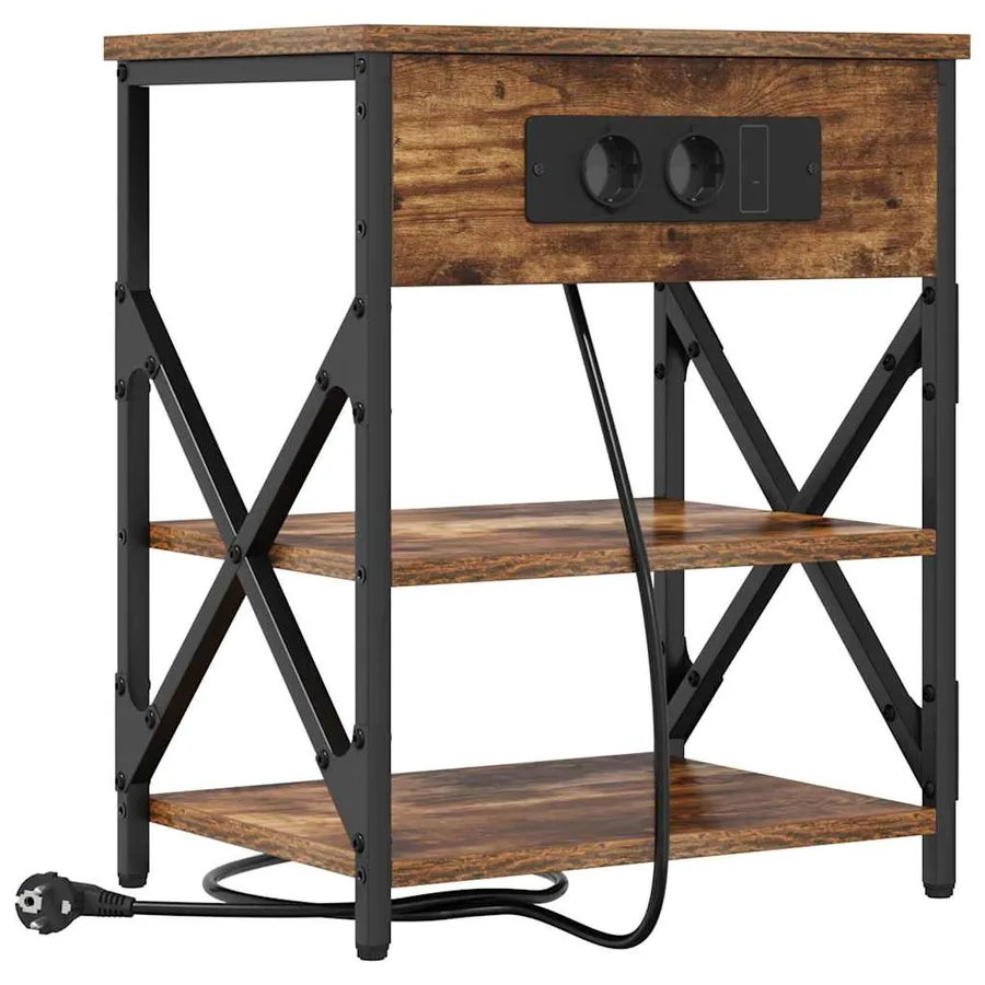 Cabinet de chevet avec étagère 2 pcs Chêne fumé 41 x 31 x 51 cm - 5