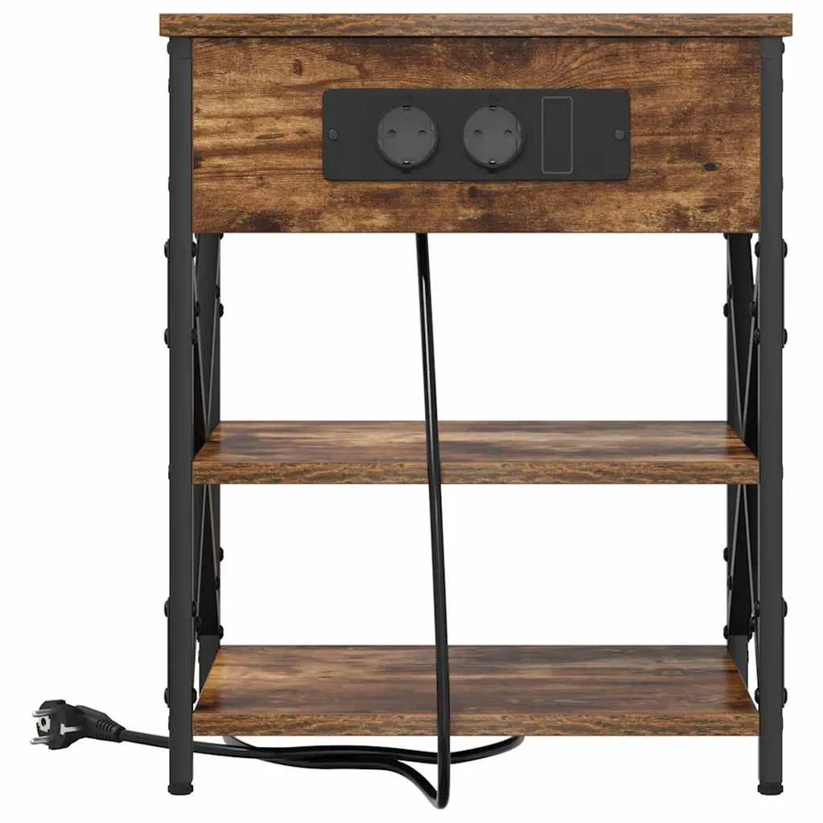 Cabinet de chevet avec étagère 2 pcs Chêne fumé 41 x 31 x 51 cm - 6