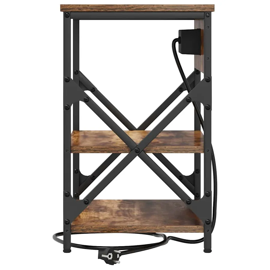 Cabinet de chevet avec étagère 2 pcs Chêne fumé 41 x 31 x 51 cm - 7