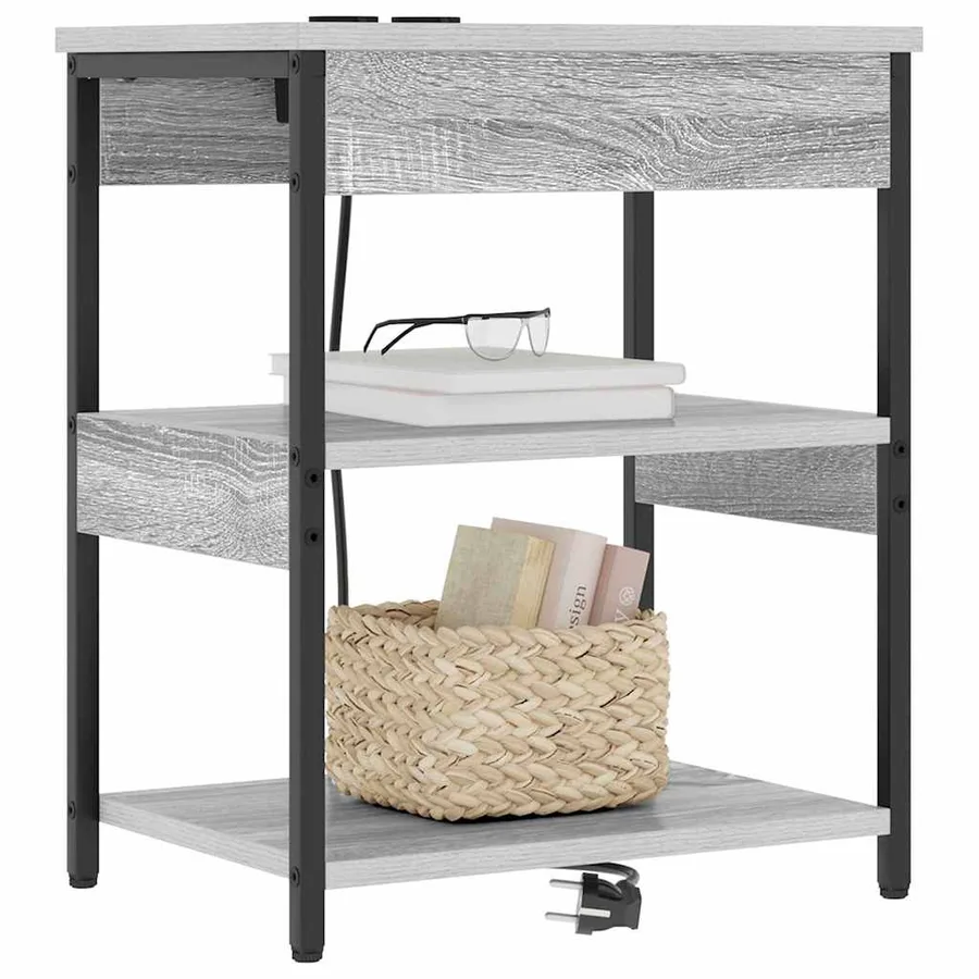 Cabinet de chevet Gris Sonoma 41 x 31 x 51 cm Bois d'ingénierie - 3